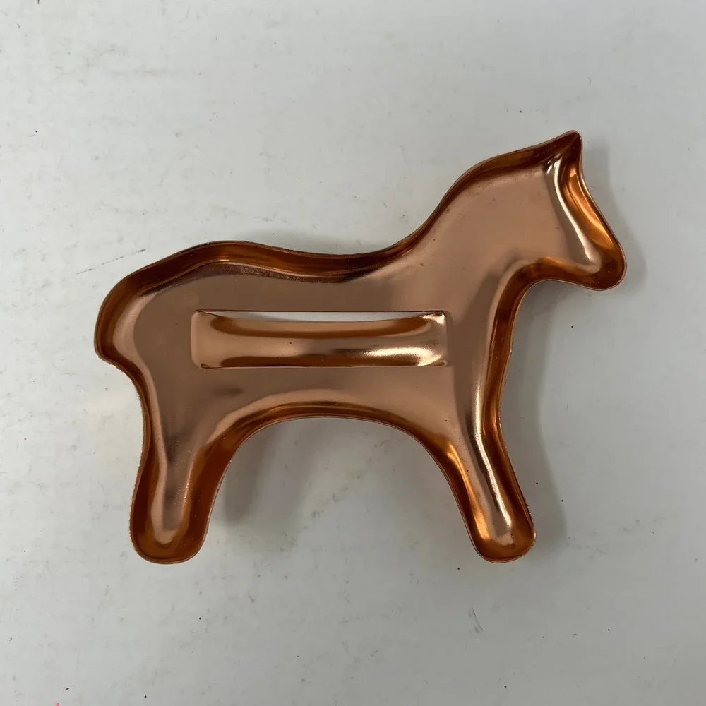 Vintage Copper Cookie Cutter Set Holiday Christmas Shapes 10pc Tree Star